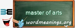 WordMeaning blackboard for master of arts